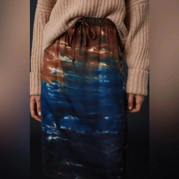 Anthropologie Cloth & Stone Boho Kira Tie-Dye Midi Skirt Women’s Size Small - Picture 2 of 6